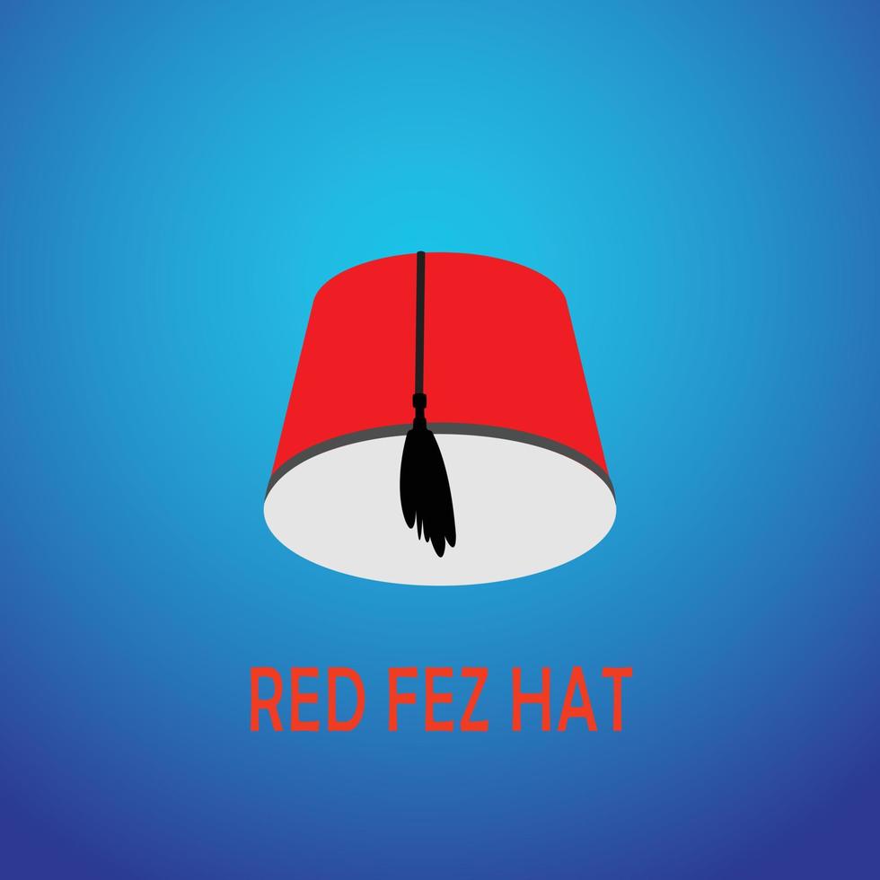 red fez hat flat vector illustration