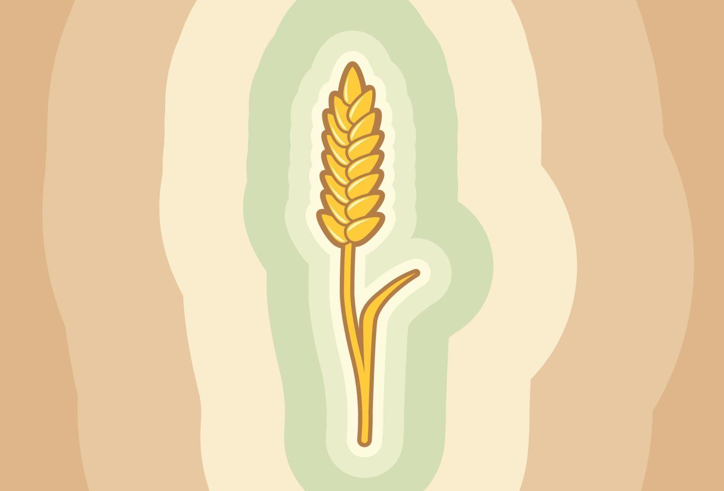 Vector vintage poster of wheat ear. Illustration of wheat ear in retro style.