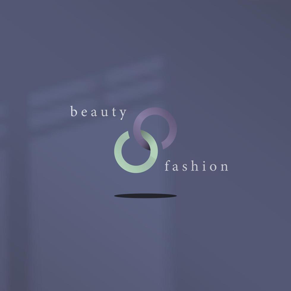 logotipo icono diseño belleza moda spa forma número ocho elegante pastel púrpura y verde simple moda, para salón de belleza eps 10 vector