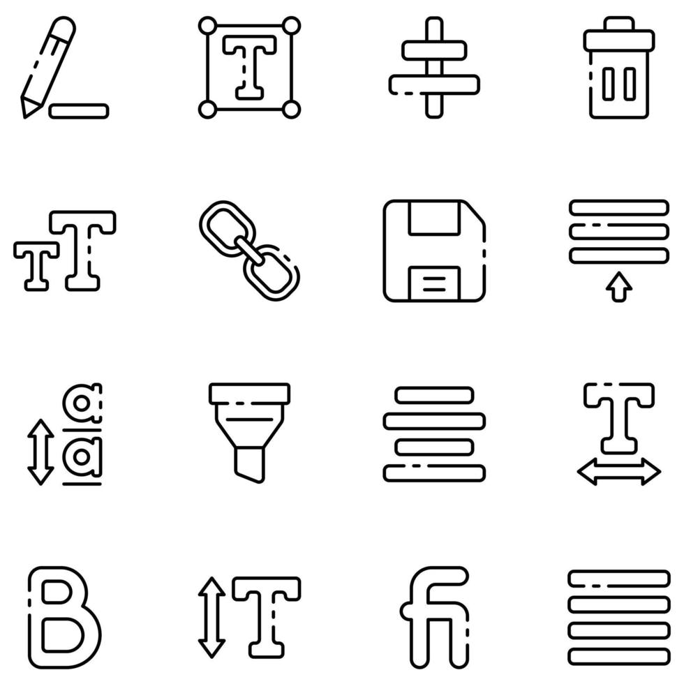 Simple line set of text editor icons. Premium quality objects. Vector signs isolated on a white background.