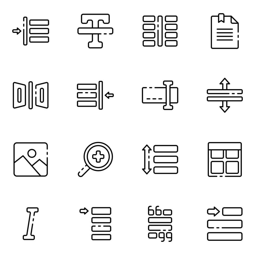 Simple line set of text editor icons. Premium quality objects. Vector signs isolated on a white background.