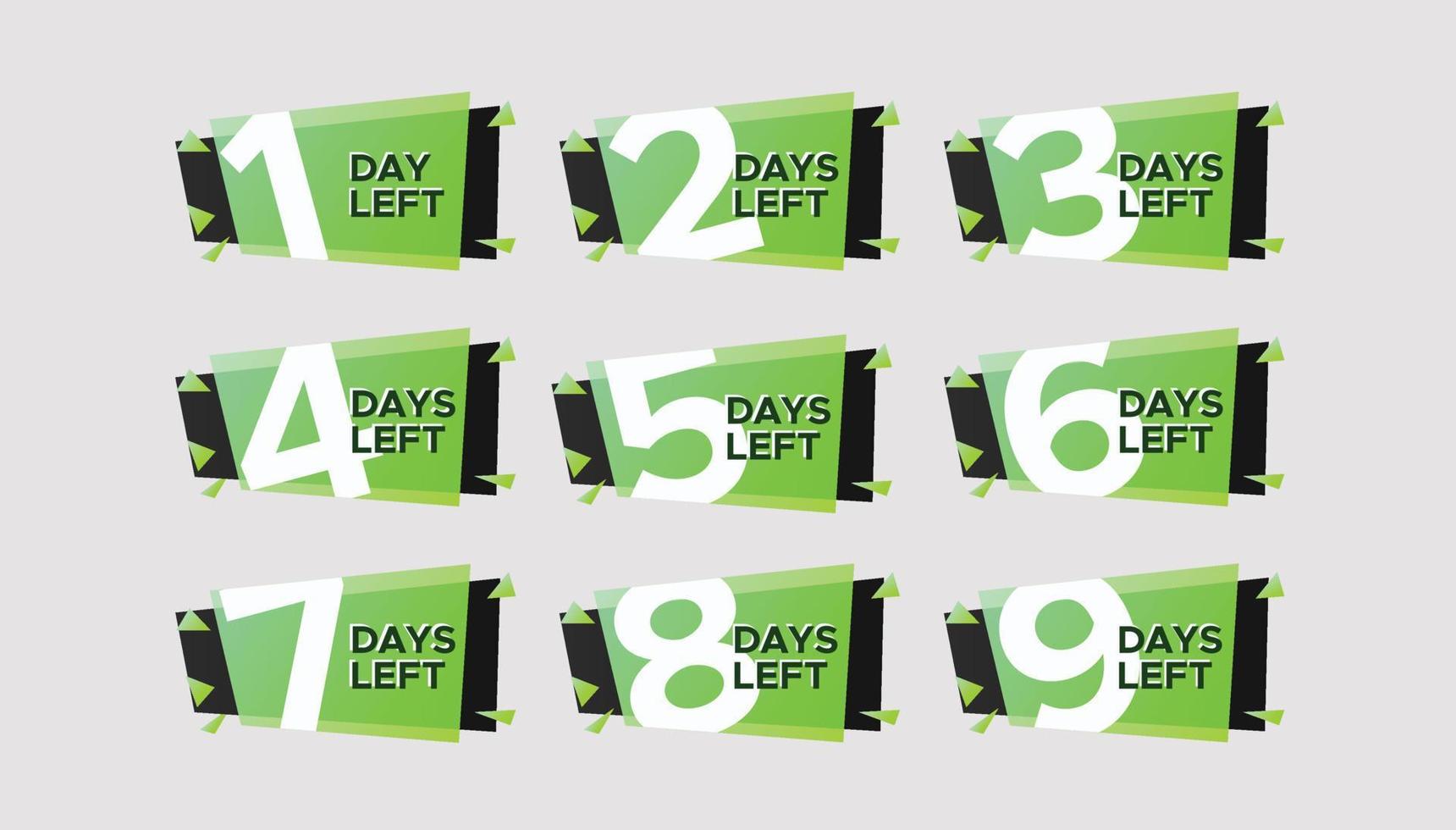 Countdown of days left promotion banners set vector