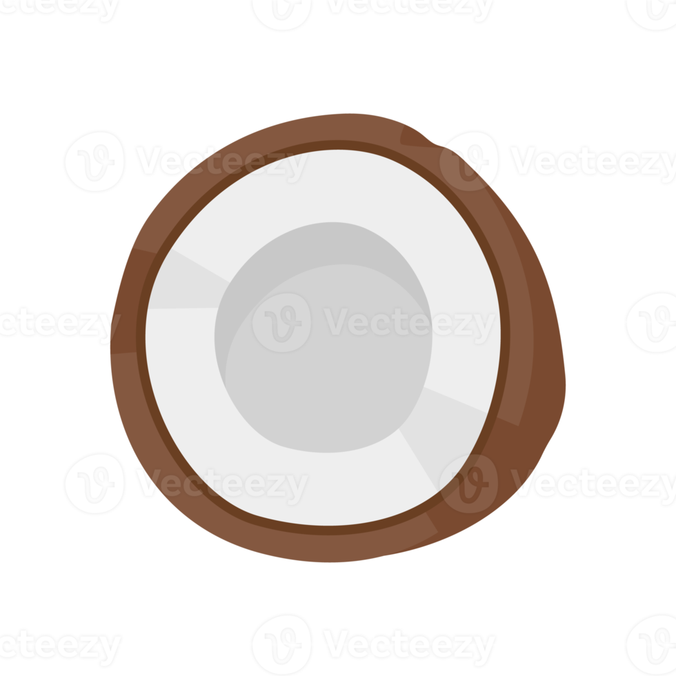 coco partido ao meio. frutas que são populares para beber para se refrescar no verão. png