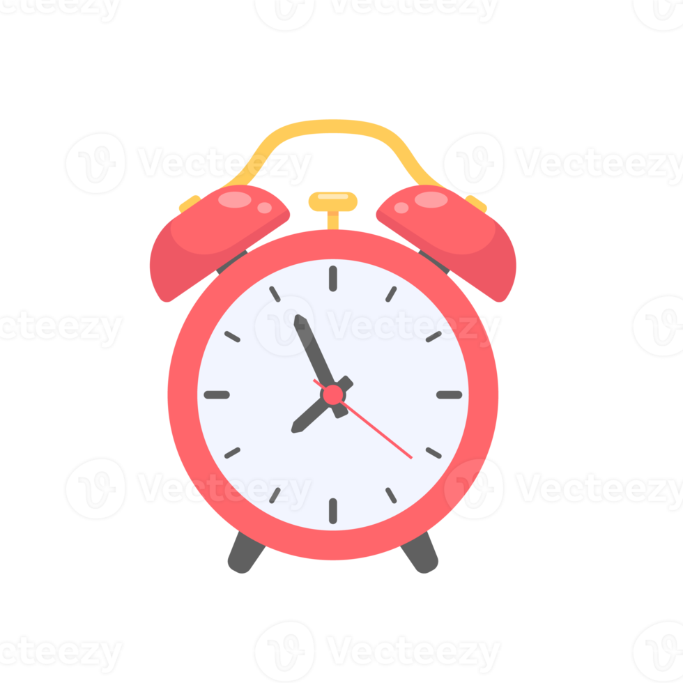 Loud alarm clock alerts wake up time and schedule. png