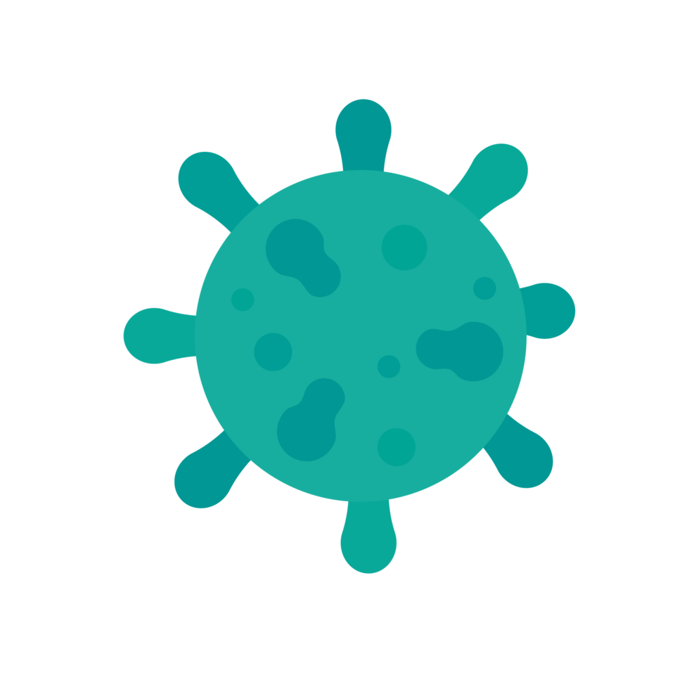 virus de icono covid-19 que se propagan al toser o estornudar diseño plano simple png