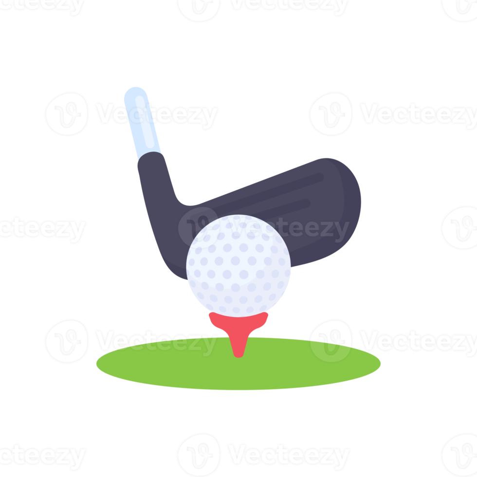 Golf clubs and balls for sporting events on the grass. png