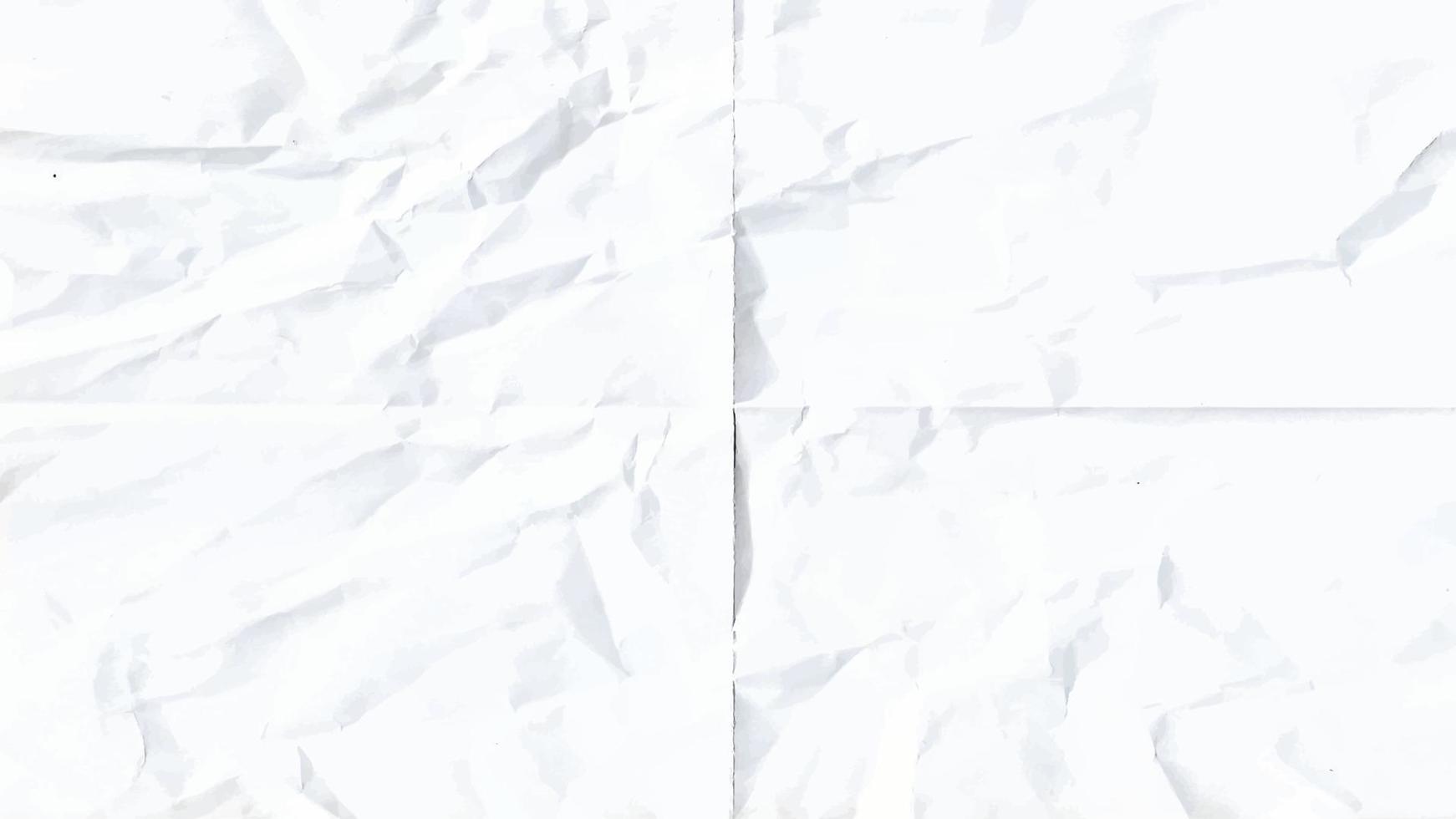 Crumpled white paper texture with fold marks vector