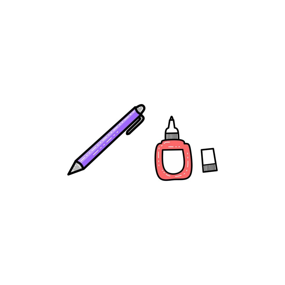 Pen and Correction Pen with cute colors vector