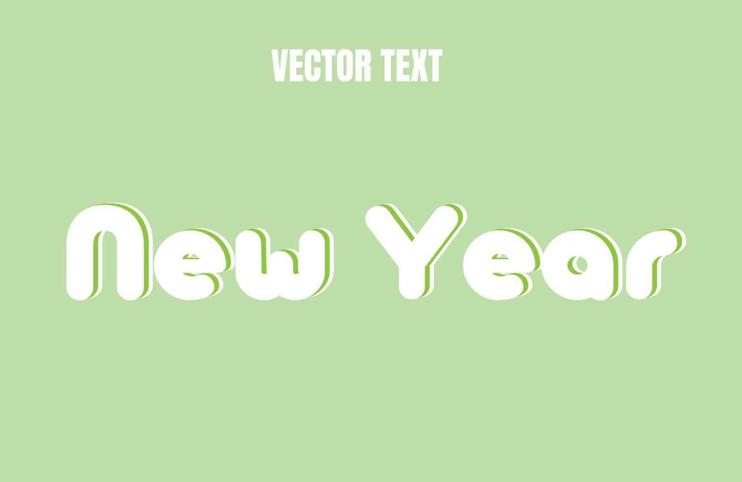 efecto de texto de vector de año nuevo