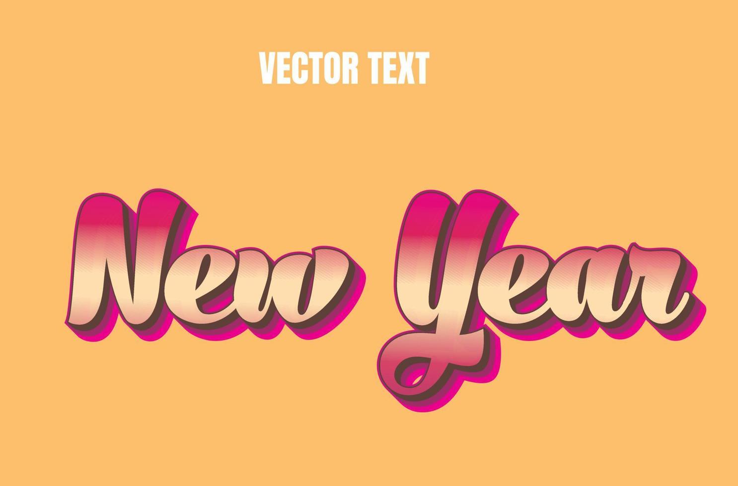 efecto de texto de vector de año nuevo