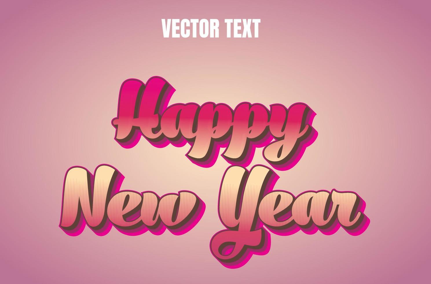 efecto de texto de vector de año nuevo