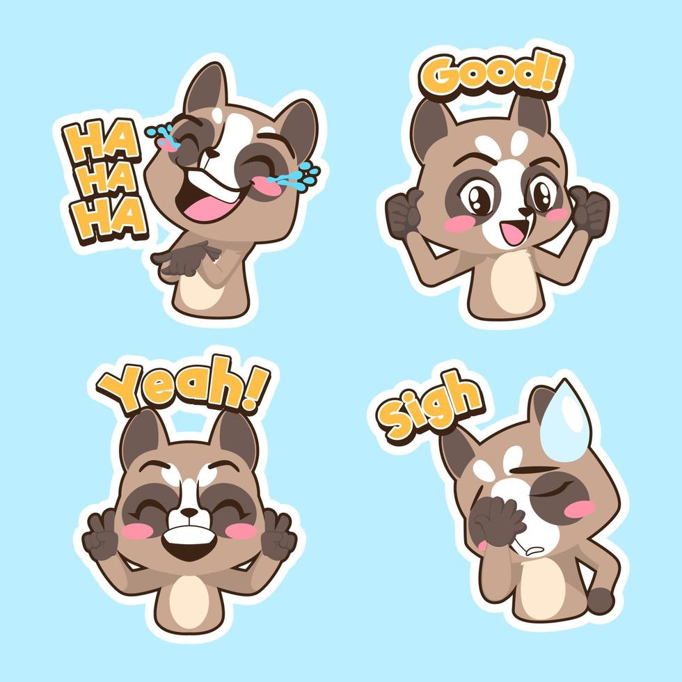 cute raccoon vector set, raccoon illustration