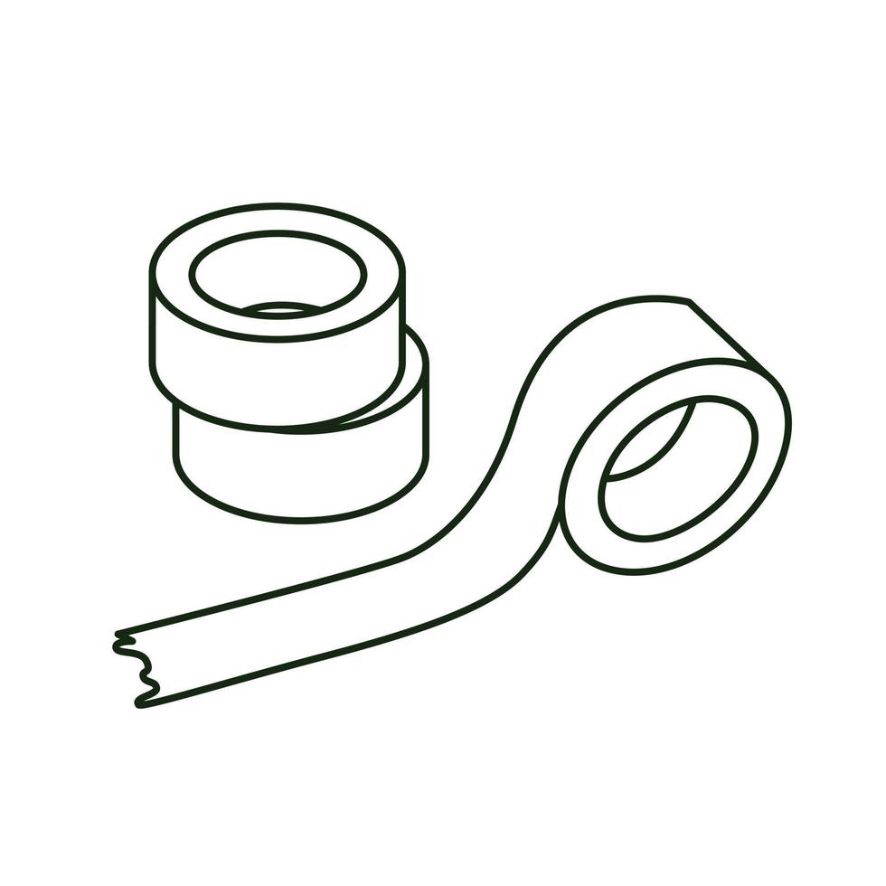 Doodle line vector illustration of scotch tape 14495146 Vector Art at