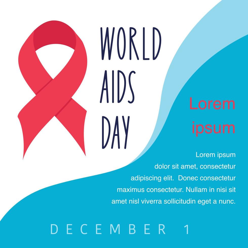 World aids day vector poster template
