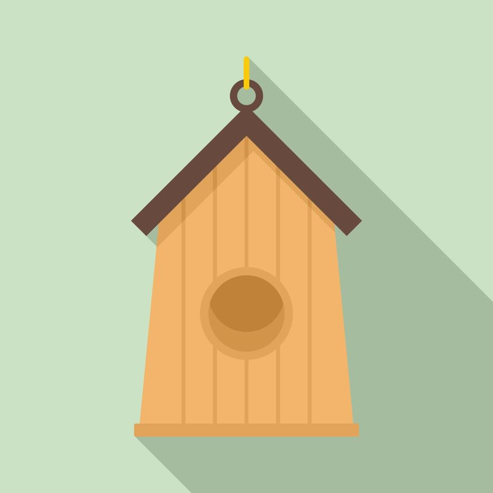 icono de casa de aves de granja, estilo plano vector