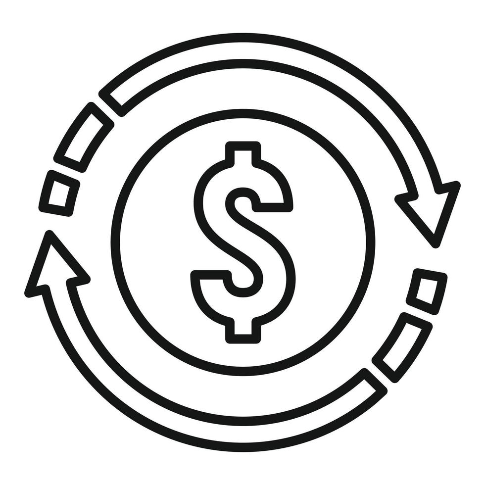 Convert money icon, outline style vector