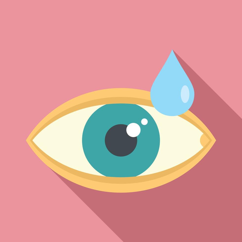Medical eye drop icon, flat style vector