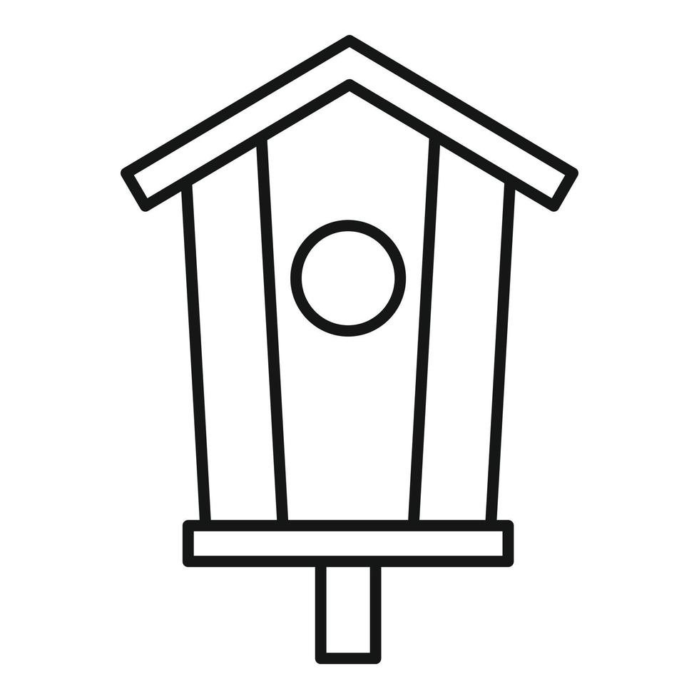 icono de casa de aves de decoración, estilo de contorno vector