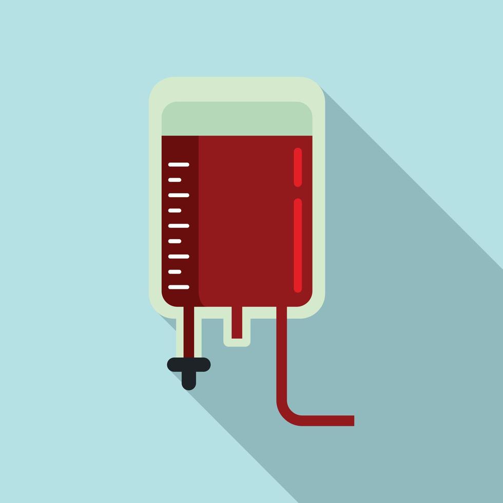 Blood transfusion icon, flat style vector