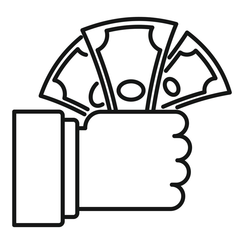 Wash money hand icon, outline style vector