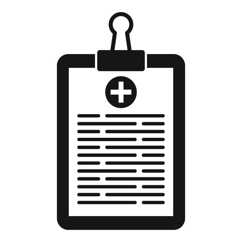 Medical clipboard icon, simple style vector