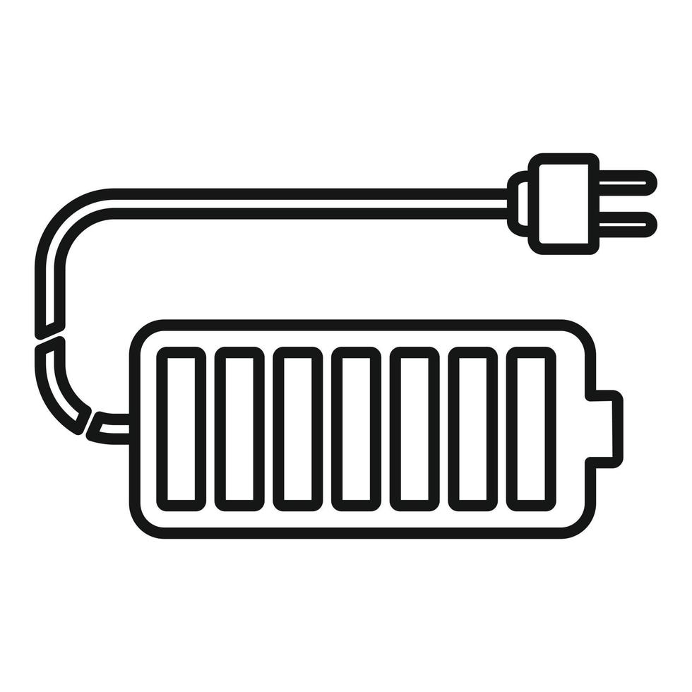 icono de batería de coche llena, estilo de esquema vector