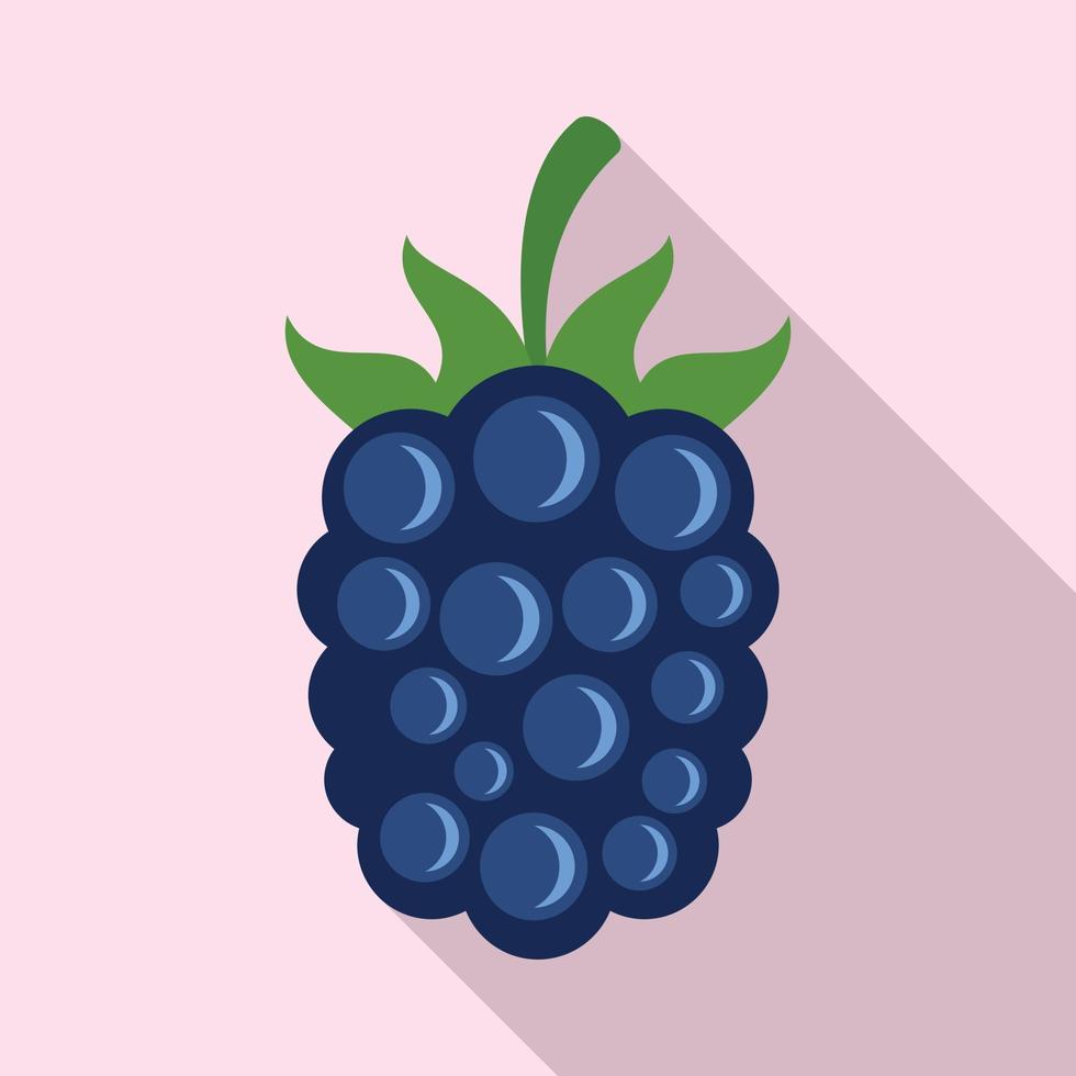 Garden blackberry icon, flat style vector