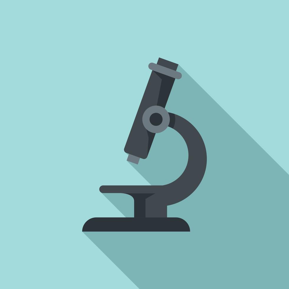Microscope icon, flat style vector