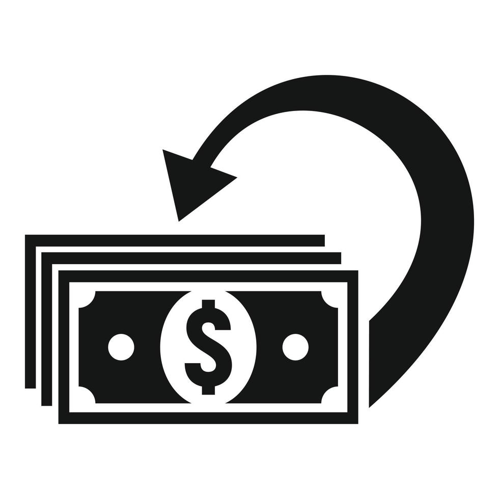 icono de devolución de dinero en efectivo de la tienda, estilo simple vector