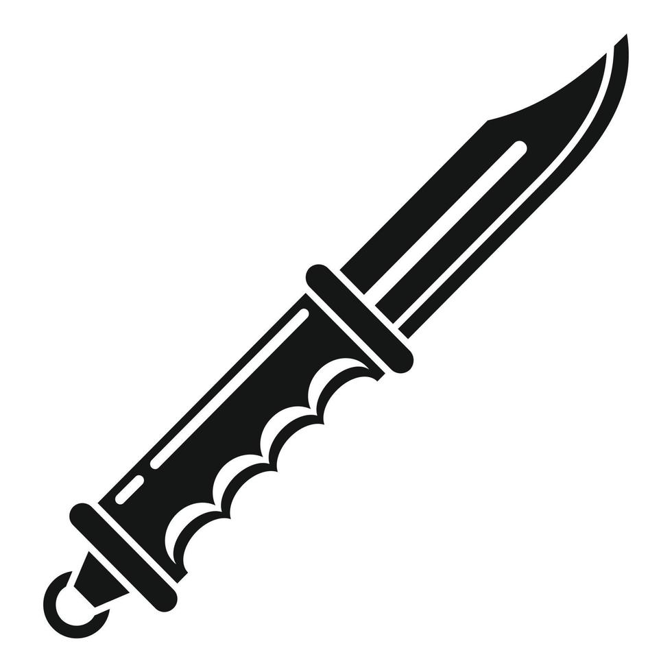 Hiking knife icon, simple style vector