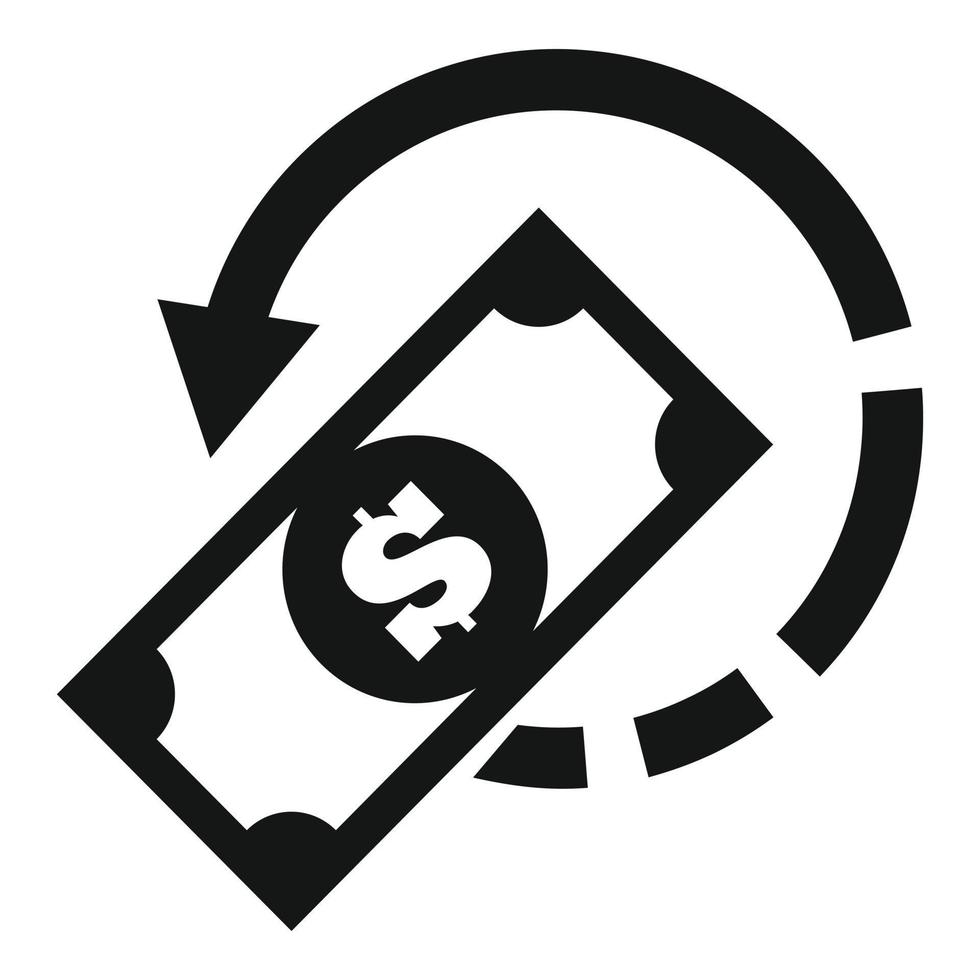 Pay money cash back icon, simple style vector