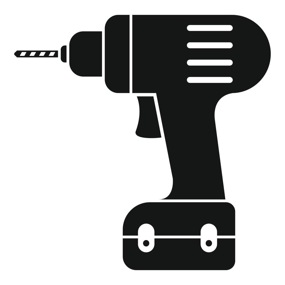 Electric drill icon, simple style vector