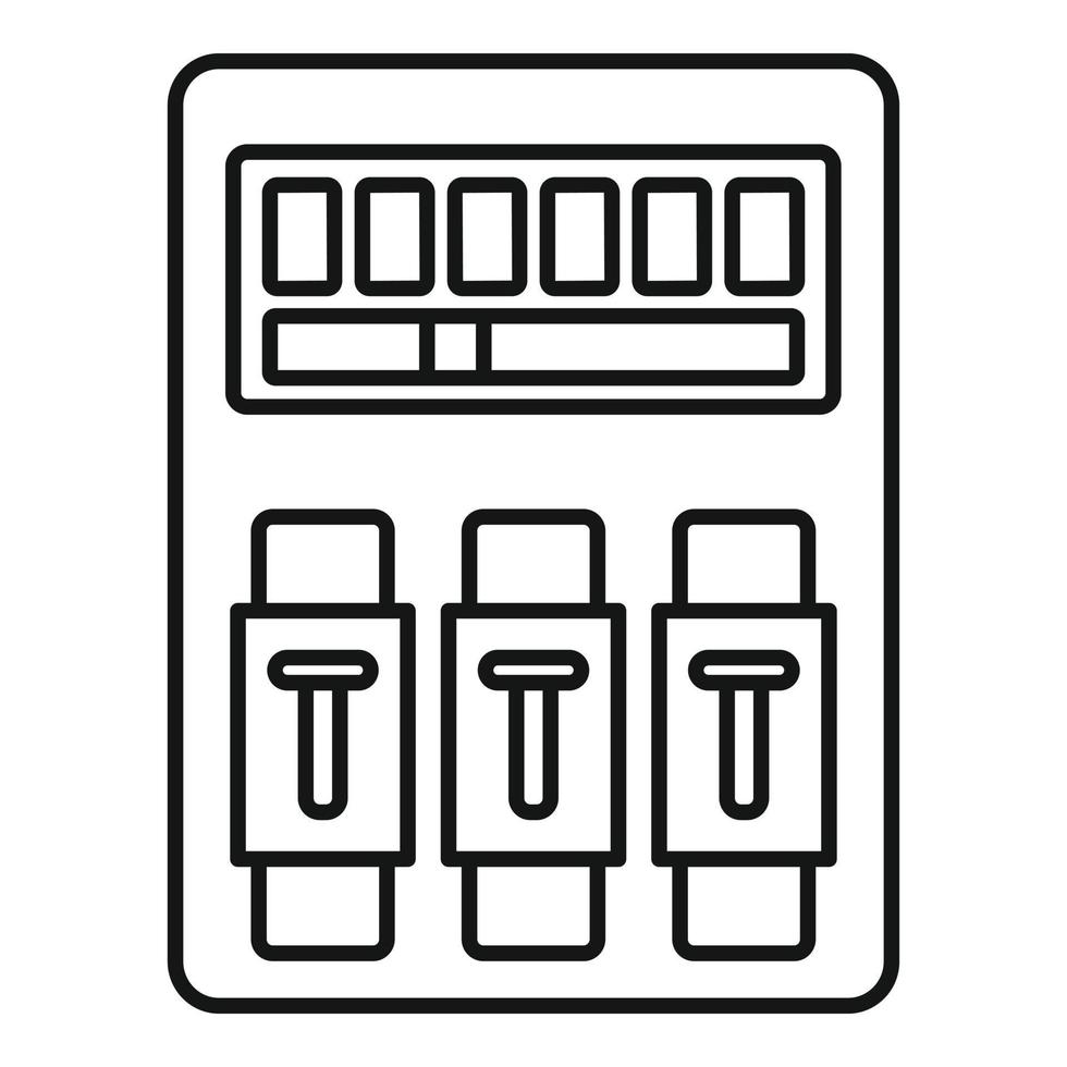 interruptor de icono de dispositivo eléctrico, estilo de contorno vector