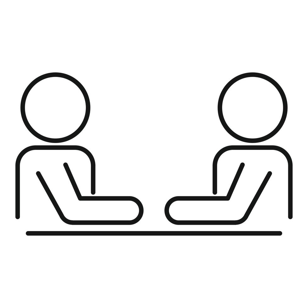 Work table collaboration icon, outline style vector
