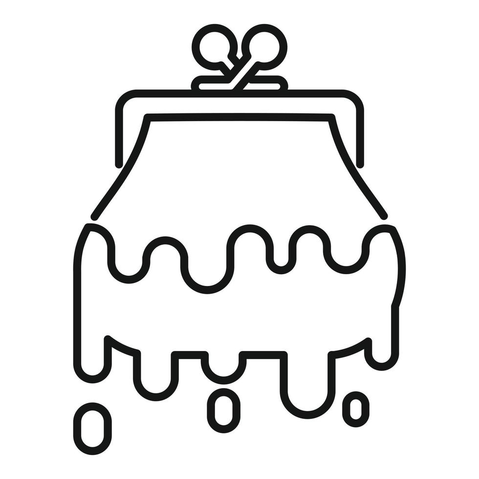 Wallet money wash icon, outline style vector