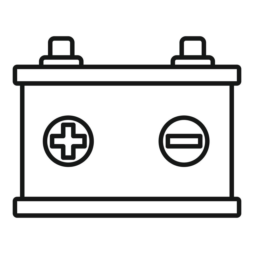 Car battery icon, outline style vector