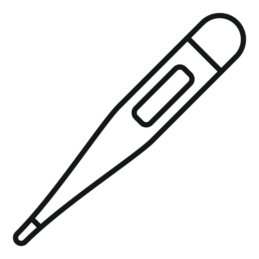 Electronic thermometer icon, outline style vector