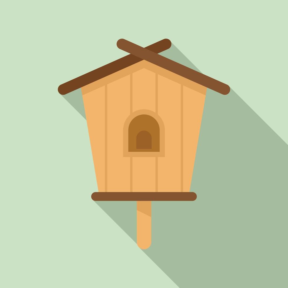 icono de casa de pájaro natural, estilo plano vector