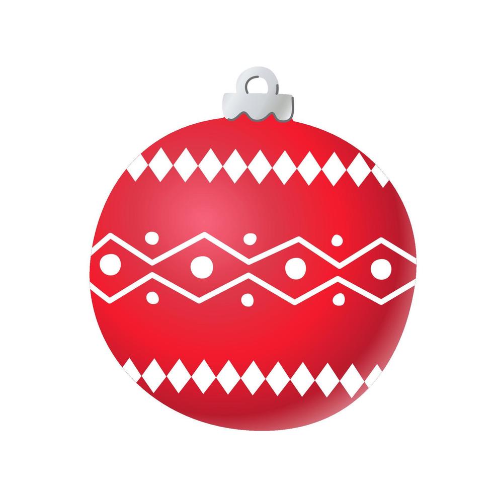 Christmas ball vector illustration. Decoration item for Christmas tree. Bauble with ornament.