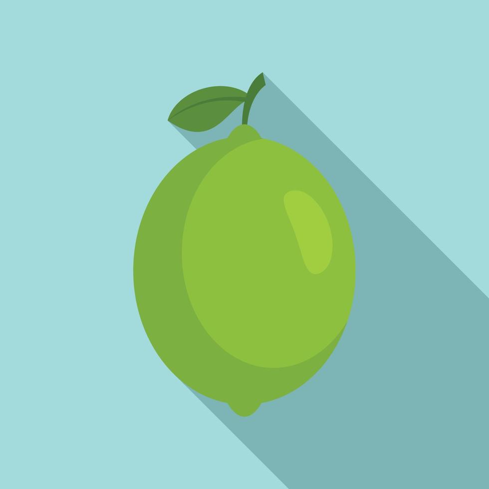 Whole lime icon, flat style vector