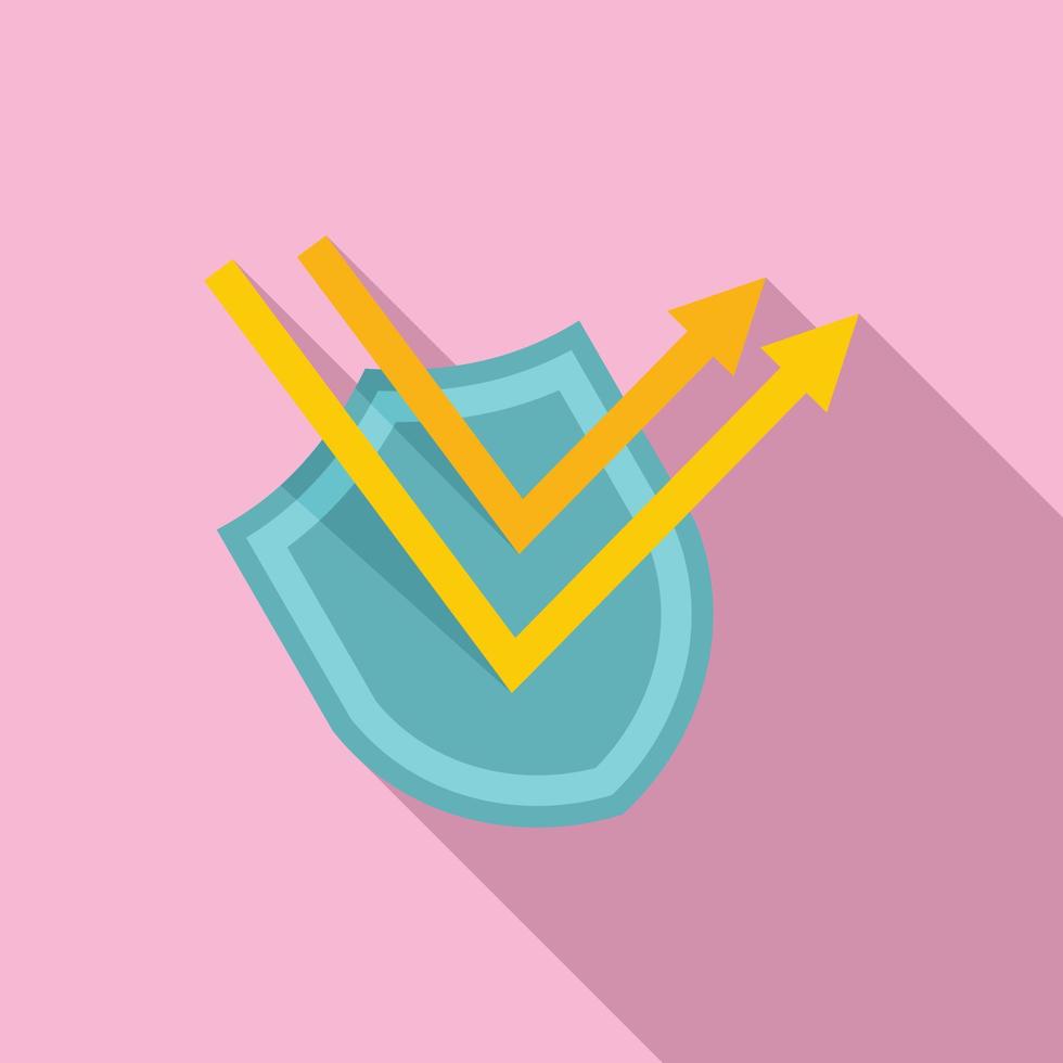 Uv protection shield icon, flat style vector
