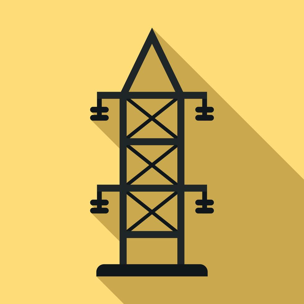 icono de torre eléctrica, estilo plano vector