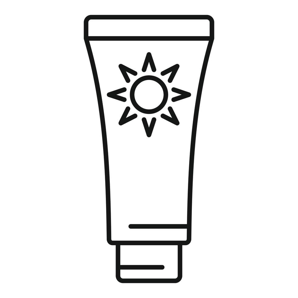 Uv protection tube cream icon, outline style vector