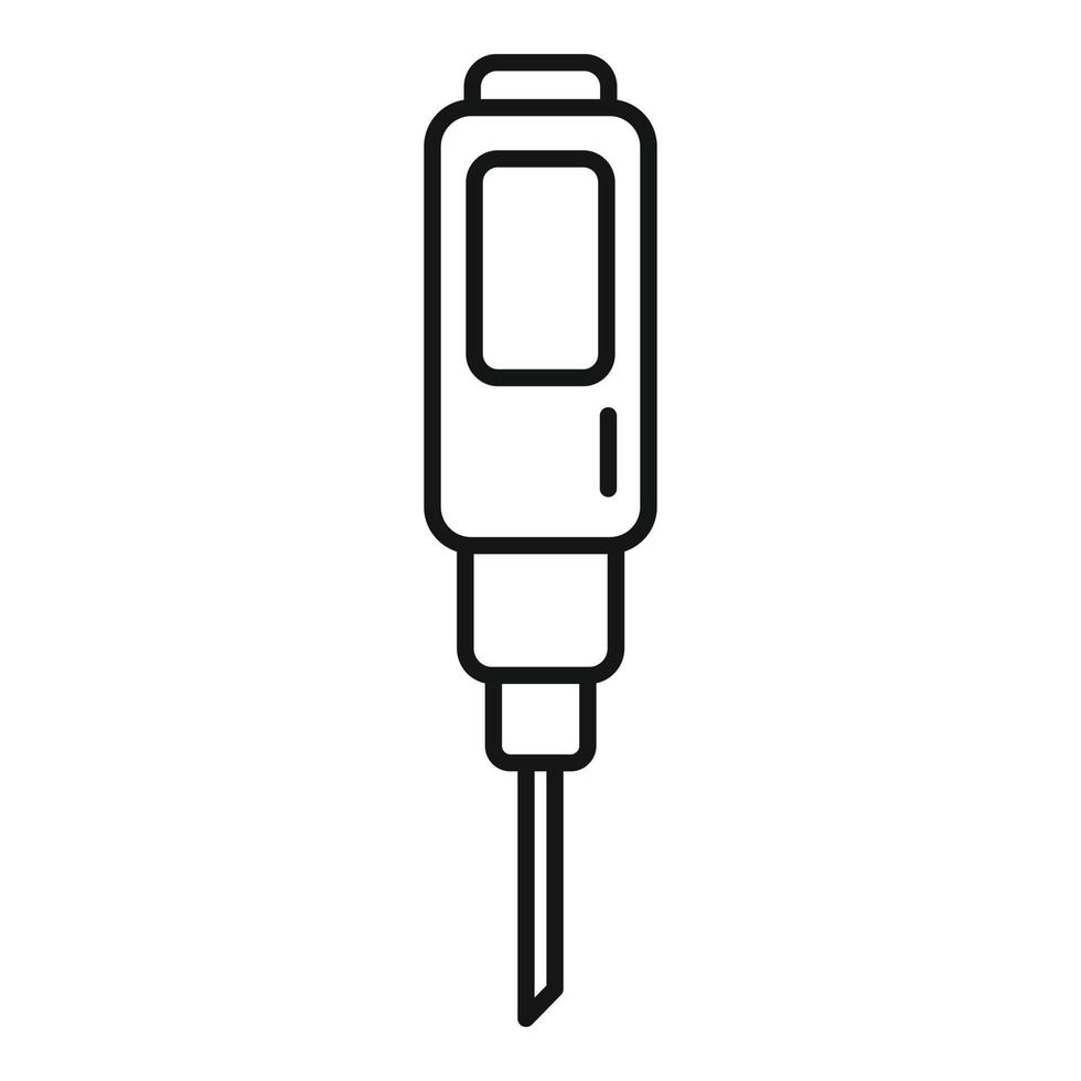 Insulin tool dose icon, outline style vector