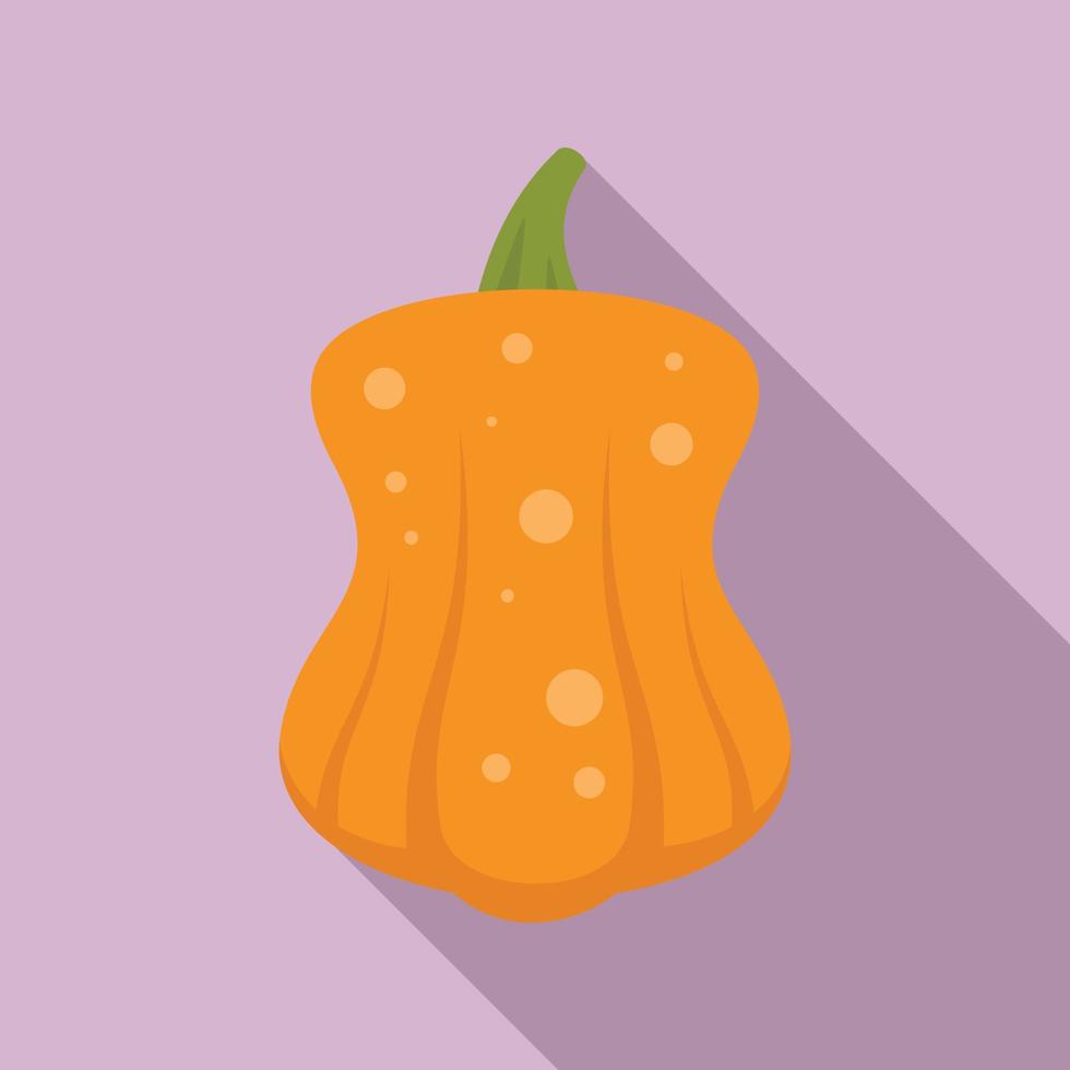 miedo, calabaza, icono, plano, estilo vector