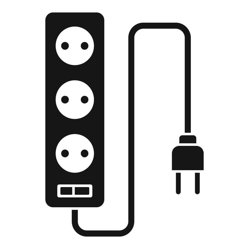 icono de cables de extensión eléctrica, estilo simple vector