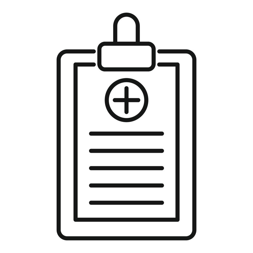 Patient checklist icon, outline style vector