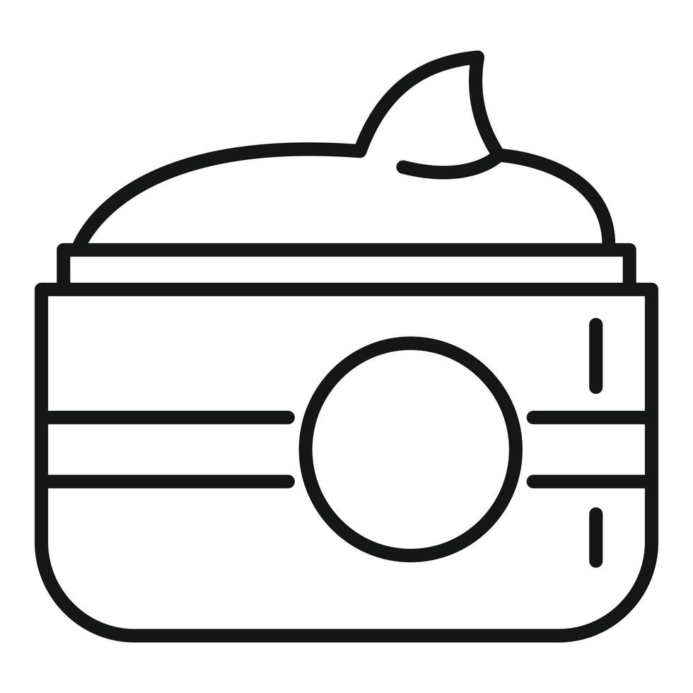 Uv cream jar icon, outline style vector