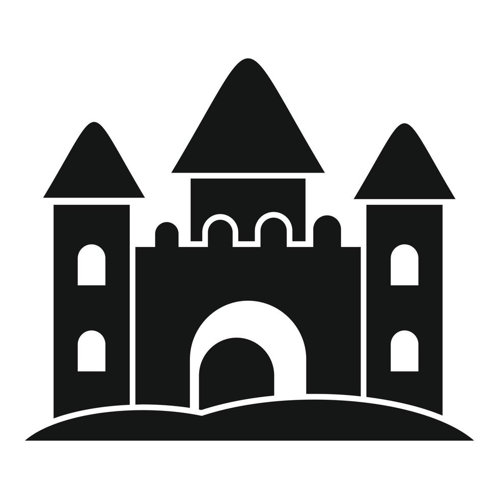 castillo hecho de icono de arena, estilo simple vector