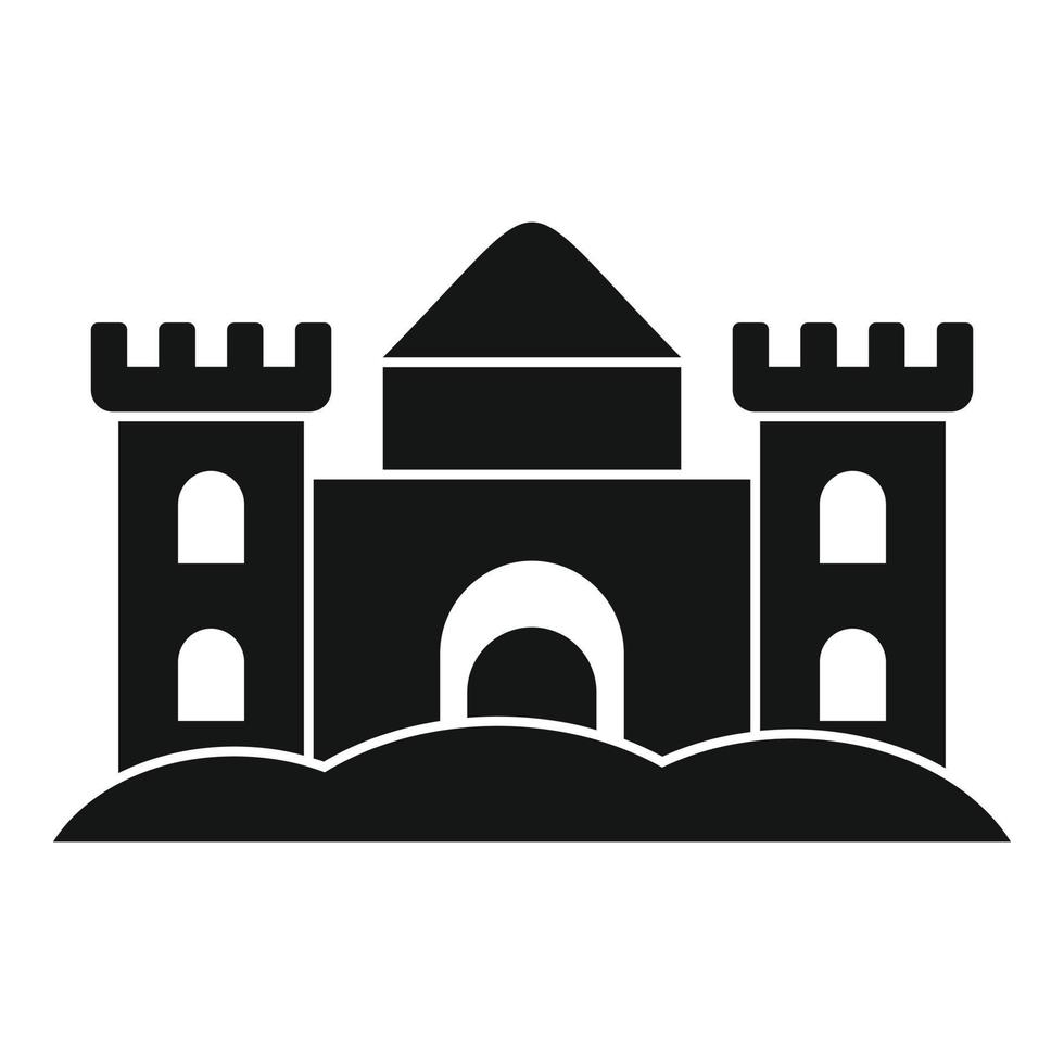 gran icono de castillo de arena, estilo simple vector